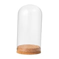 thumbnail image 4 of Decorative Clear Glass Dome Cloche Jar with Wood Base Container DIY Pedestals Ornament Cloche Bell Jar Case for Wedding Decor 9cmx12cm, 4 of 8