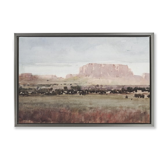 Stupell Industries Earthy Canyon Mesa Gray Framed Floater Canvas Wall Art, design by Corinne Haig