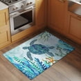 thumbnail image 3 of Summer Teal Washable Small Entryway Area Rugs 2'x3', Sea Turtle Seaweed Nautical Marine Life Blue Low Pile Throw Rug Non-Slip Sturdy Edge Binding Carpet for Front Door Floor Room Entry, 3 of 9