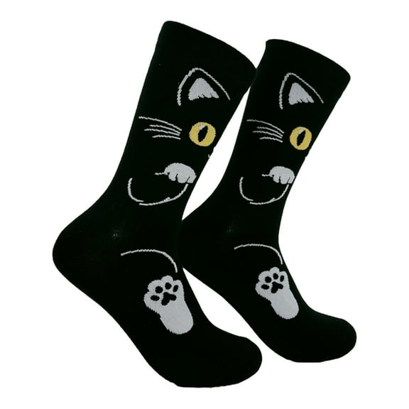 Black Cat Socks Funny Sarcastic Kitten Graphic Novelty Footwear for Ladies