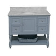 thumbnail image 3 of Beverly 42" Bathroom Vanity with Powder Blue Cabinet and Carrara Marble Top, 3 of 6
