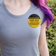 thumbnail image 2 of Quarantine Zone Keep Out Pinback Button Pin, 2 of 4