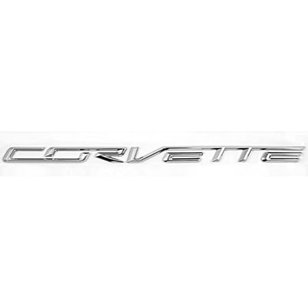 2014 2015 2016 2017 C7 Corvette Chrome Rear Trunk Bumper Brand Name Emblem, Fits any Corvette but best used on 2014+ C7 Stingray By Genuine (Best Tile For Exterior Use)