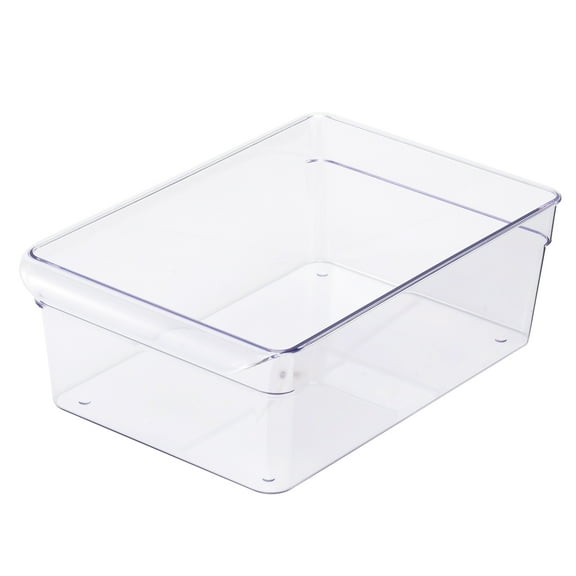 Mainstays Large Fridge Bin, 12x8x4 inches, Clear Plastic