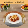 thumbnail image 4 of Orange Gray Round 15 Inch Placemats Set of 4, Farmhouse Retro Gradient Wooden Grain HeatResistant Non Slip Place Mats for Dining Table, Wipeable Braided Kitchen Table Mats for Housewarming, 4 of 9