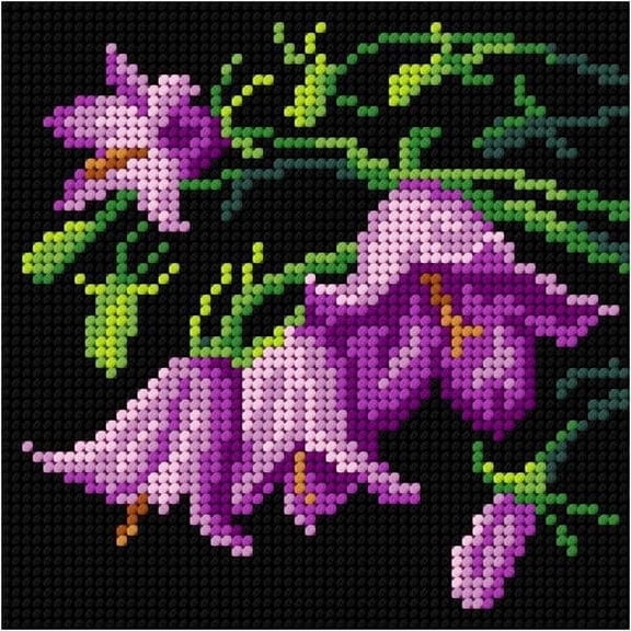 Wizardi Gobelin Canvas for halfstitch Without Yarn Rose 3435D Orchidea