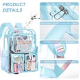 thumbnail image 2 of SANMADROLA Clear Backpack Heavy Duty Transparent Bookbag Teen Girlish Cute Bag Large Capacity See Through Backpacks Stadium Approved Daypack for Middle School College Sport/Travel, Blue Butterfly, 2 of 8