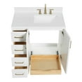 thumbnail image 6 of ARIEL Taylor 36 Inch Right Offset Rectangle Sink Bathroom Vanity With Carrara White Quartz Countertop 1.5 Edge In White, 6 of 7