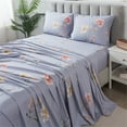 thumbnail image 4 of Lanpei Floral Bed Sheets Set 4Pcs Cal King, 100% Cotton Aesthetic Garden Style Deep Pocket Fitted Sheet Set, Shabby Flowers Farmhouse House Bedding Set (1 Flat Sheet, 1 Fitted Sheet, 2 Pillowcases), 4 of 8