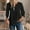 Black, variant on ITSAME Womens Shirts with 3/4 Sleeve, Lace Breathable Classic Fit V-Neck Fashion Dressy Blouse Black L
