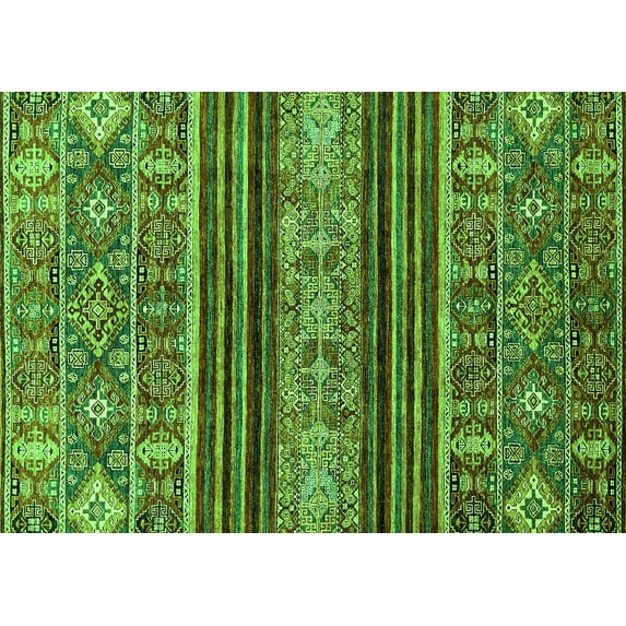 Ahgly Company Indoor Rectangle Abstract Green Modern Area Rugs, 5' x 8'