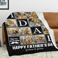 thumbnail image 4 of AISENIN Personalized Fathers Day Blanket Dad Gifts Personalized Throw Blanket Custom 10 Pictures Blankets Fathers Day Birthday Gifts for Dad, 4 of 5