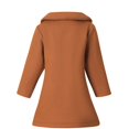 thumbnail image 3 of qolati Girls Dress Coat Kids Wool Blends Lapel Ruffle Hem Double Breasted Long Trench Coat Long Sleeve Fall Winter Outerwear Peacoat, 3 of 6