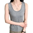 thumbnail image 2 of ITSAME Women's Tank Tops Scoop Neck Stretchy Sleeveless Shirts Summer Tunic Casual Tops Gray Size Free Size, 2 of 5
