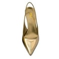 thumbnail image 3 of FSJ Women Classic Slingback Metallic Triangle Sleek Pumps Pointed Closed Toe Stiletto High Heels Sandals Sexy Office Dress Shoes Size 14 Gold, 3 of 4