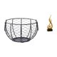 thumbnail image 1 of Cesta de alambre para guardar huevos, cesta tejida de alambre de hierro, cesta de frutas y verduras campestres, estatua abstracta de fuego, adorno de, 1 of 8