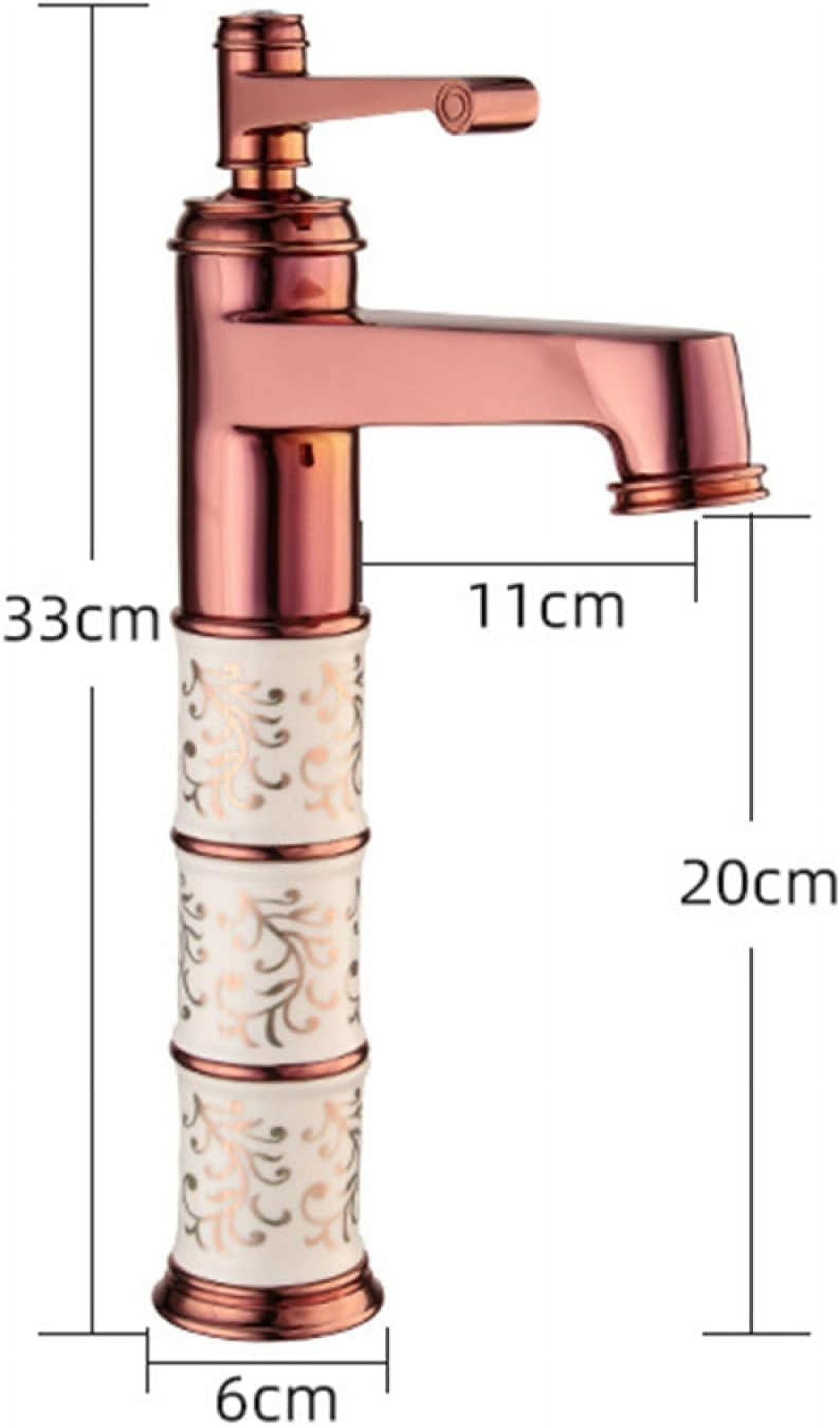 Vintage Bathroom Faucet, Cold Hot Mixer Vintage Vanity Tap, Antique Brass Bathroom Sink Faucet, Single Handle Bathroom Sink Faucet, Gold, High