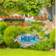 thumbnail image 4 of Hanging Bird Bath with Fountain Cord, Solar Powered Water Fountain with 4 Replaceable Spray Nozzles, Outdoor Bird Bath for Garden Patio Yard Attracting Birds (Pink), 4 of 5