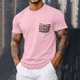 thumbnail image 4 of TKKCS Mens Short Sleeve T-Shirt with Print Pocket- Summer Casual Pullover Lightweight Breathable Crew Neck Tees Pink Size M, 4 of 7