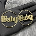 thumbnail image 4 of Pendientes personalizados Yashi con nombre en Acero inoxidable para mujer color oro rosa, 4 of 5