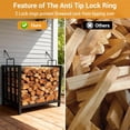 thumbnail image 4 of Studyset 17" Small Firewood Rack, Log Rack Wood Rack, Firewood Storage Rack, Heavy Duty Indoor Log Holder With Handles, Wood Storage Stand Decorative Fire Wood Storage Stand For Fireplace, Patio, 4 of 8