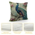 thumbnail image 4 of Orinice Peacock Flowers Graphic Decorative Cushion Throw Pillow Cover Short Plush Zipper Closure for Home Living Room Sofa - 1PC 18x18in, 4 of 5