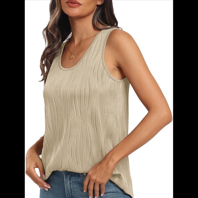 Blusas Sin Mangas Informales Elegantes de Negocios para Mujer, Blusas de Verano A , Camisas de Trabajo Holgadas. Albaricoque XL