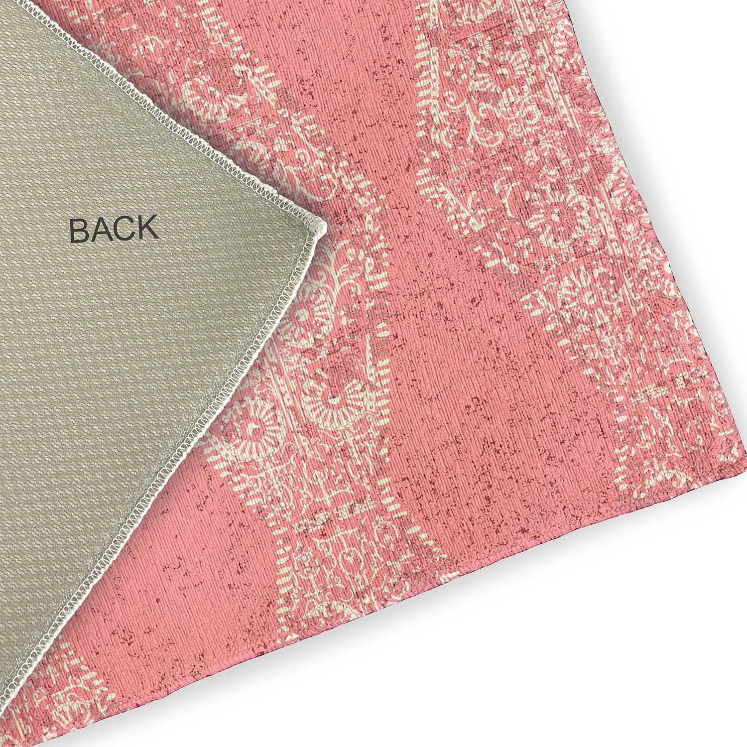 Simply Daisy 4' x 6' Pink Pyramid Stripe Chenille Indoor/Outdoor Rug