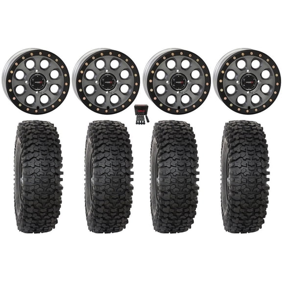 System 3 SB-7 15" Wheels Titanium (5 2) 32" RC500 Tires Polaris RZR XP 1000 / PRO XP / Ranger XP 900/1000