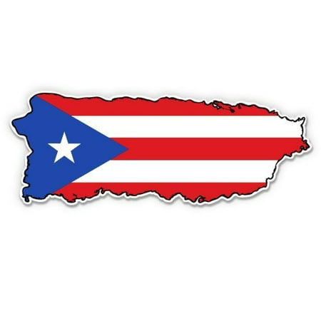 - Puerto Rico Flag Map - Vinyl Sticker Waterproof Decal Sticker 5