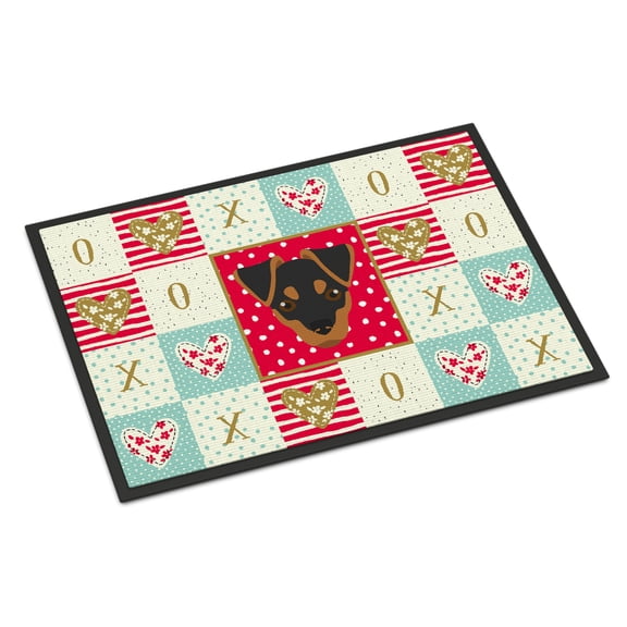 Carolines Treasures CK5211JMAT Japanese Terrier Love Door Mat Indoor Rug or Outdoor Welcome Mat 24x36 Doormat 36"L x