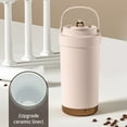 thumbnail image 4 of OEFNTAC 500ml Ceramic Liner Travel Tumbler with Straw and Handle Double Wall Insulated Coffee Cup for Hot Cold Beverages, 4 of 6