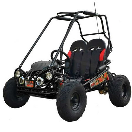 Black TrailMaster Mini XRX/R+ (Plus) Upgraded Go Kart with Bigger Tires, Frame, Wider (Best Welder For Go Kart Frame)