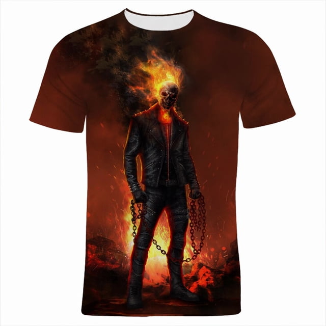 Ghost Rider camiseta Für Männer Sommer Marvel 3D Druck Lässige damen camisetas Kurzarm Harajuku Junge Mädchen Kinder t Tops xuanjing unisex