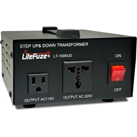 LiteFuze LT-1000UD 1000 Watt Heavy Duty Voltage Converter Transformer Step Up/Down