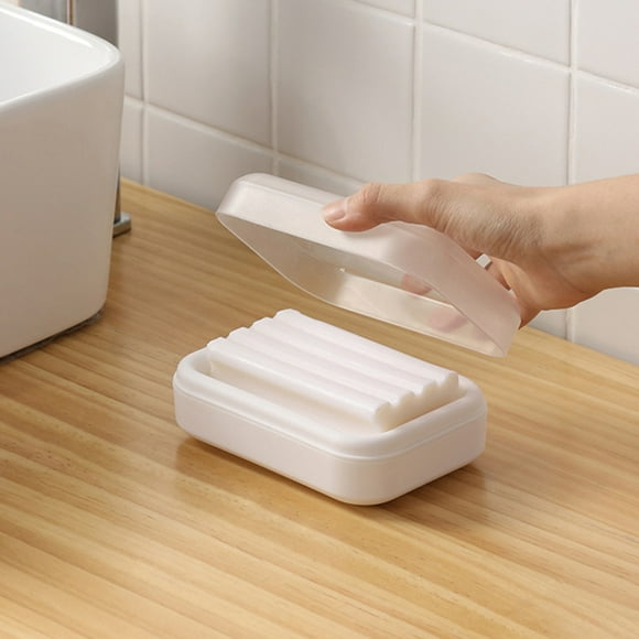 FESTFENDS 2Ud Caja Para Jabón De Plástico Con De Capas Para Hogar Y Viaje