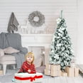 thumbnail image 3 of Árbol de Navidad Artificial Costway 2,4m Nevado 807 Bayas Blancas Estrellas Base Metal Plegable, 3 of 7