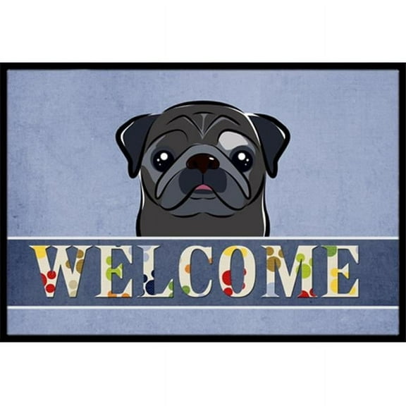 Carolines Treasures Black Pug Welcome Indoor & Outdoor Mat, 24 x 36 in.