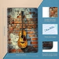 thumbnail image 2 of Spiral Notebook,Double-Wire Spiral College Lined Journal Notebook for Study and Notes,100 Pages,5.71x 8.26 in - Acoustic Guitar Hanging on a Weathered Brick Wall, 2 of 7