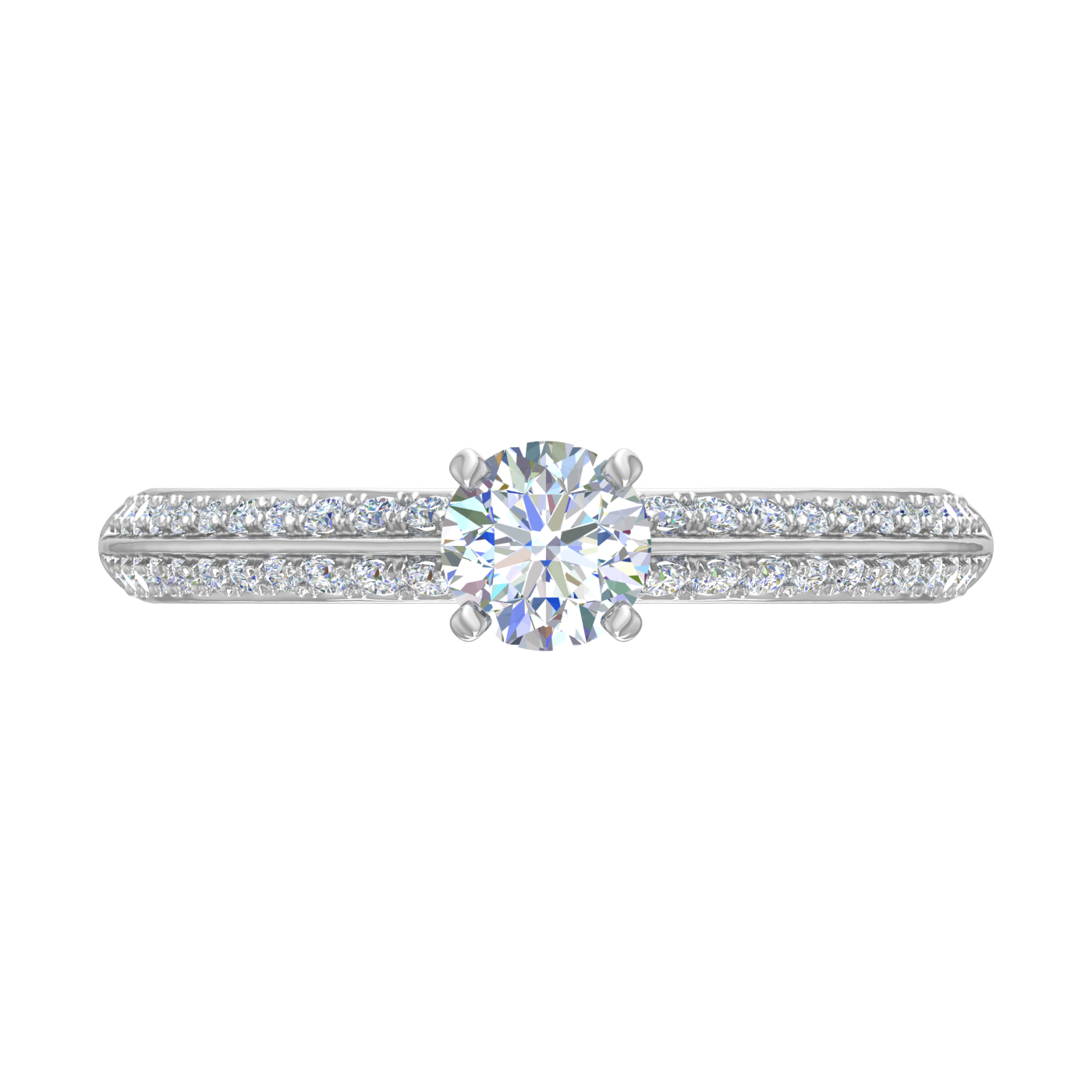 Pre-Owned 1/2 Carat Prong Set Solitaire Diamond Engagement Ring Band in 14K White Gold (Ring Size 7.5) - image 3 of 4