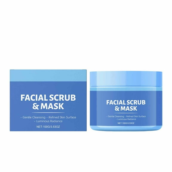 Facial Scrub Mask, Exfoliating Face Wash, Facial Scrub Exfoliator with Natural Pumice, Peptides & Botanical Extracts, Facial Exfoliator for Smooth and Refreshed Skin