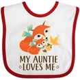 thumbnail image 3 of Inktastic Auntie Loves Me Woodland Fox Boys or Girls Baby Bib, 3 of 4