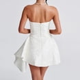 thumbnail image 4 of Women's Strapless Jacquard Mini Dress, Fit and Flare Graduation Party Cocktail Dress, 4 of 6