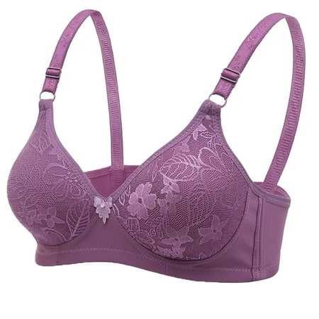 HYSYSB Sports Bras for Women balconette Bras for Women womens Bras No Underwire Full Support compression Bra strap Up Bras No Underwire Wireless Bras comfortable Sports Bras for Women Purple 44