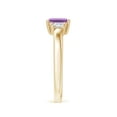 thumbnail image 3 of ANGARA Natural Amethyst and Diamond Three Stone Ring in 14K Yellow Gold for Women (Size-6x4mm) | February Birthstone, Birthday, Anniversary, Jewelry Gift for Women | Natural Amethyst Ring, 3 of 9