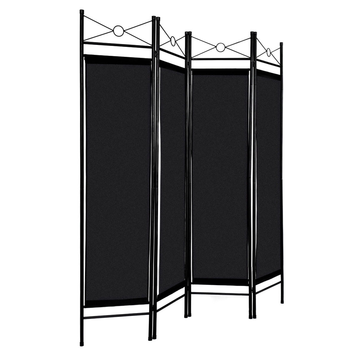 Costway Black 4 Panel Room Divider Privacy Screen Home Office Fabric