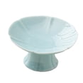 thumbnail image 2 of Soporte de postre de cerámica, plato de fruta con base, elegante cuenco de pedestal, pétalo decorativo Azul claro, 2 of 9