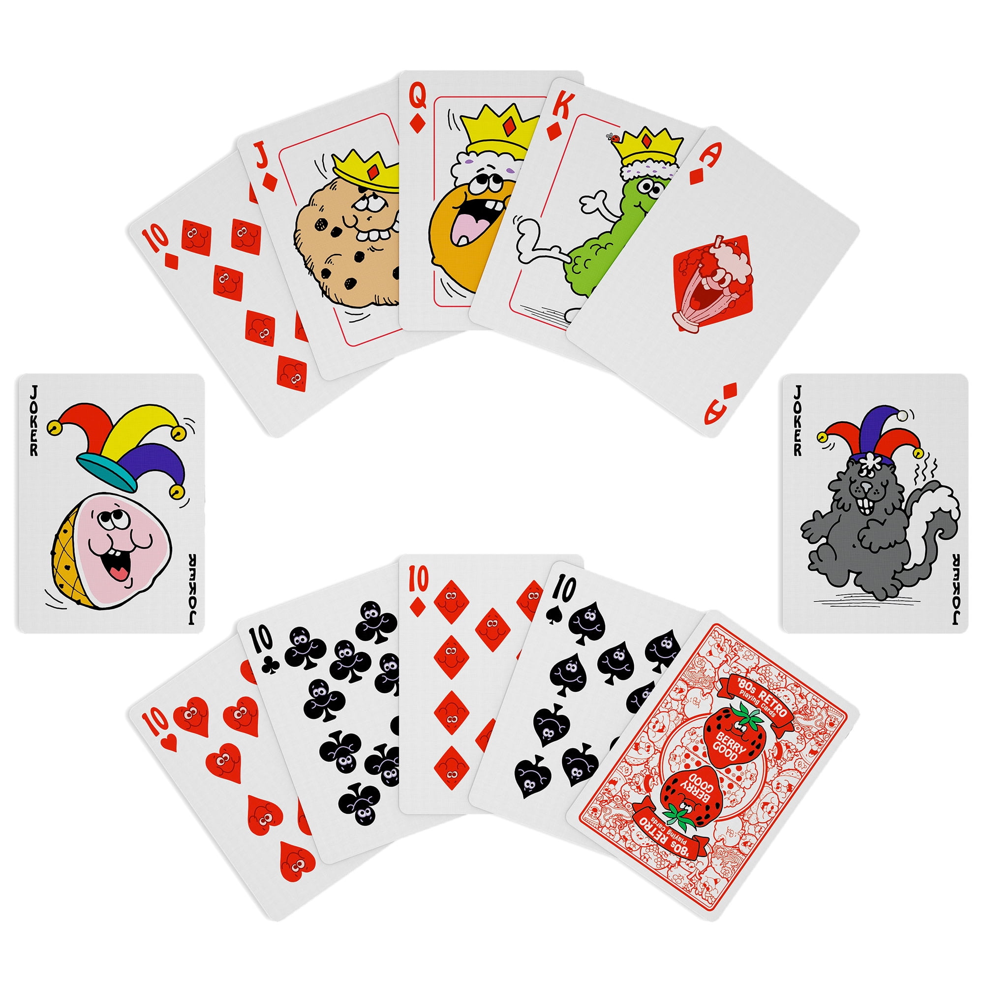 TREND: 80's Retro Playing Cards - Original Stinky Stickers Themed Artwork, Standard Poker-Sized 52 Card Deck For Classic Games, Bonus Collector Card