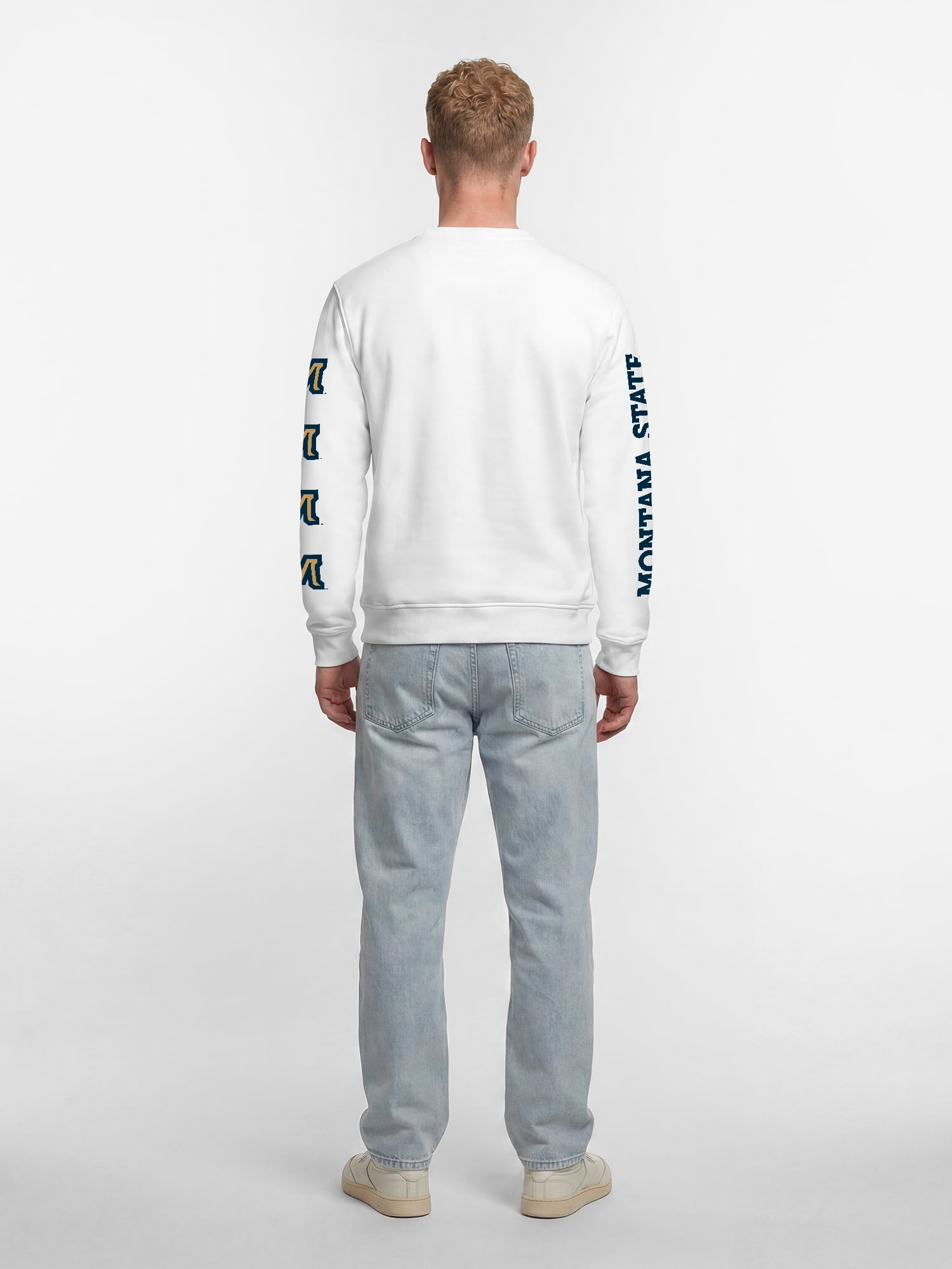 Montana State Bobcats Reebok Mens White Crew Sweatshirt