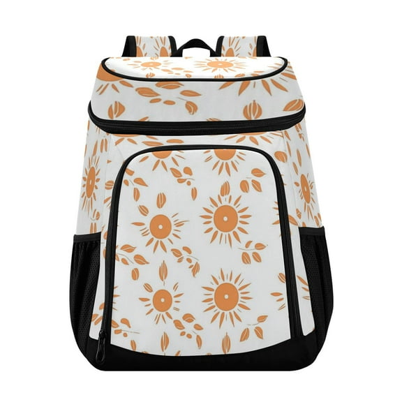 36 Can Capacity Insulated Backpack Cooler Lunch Bag for Picnics, Camping Orange Suns